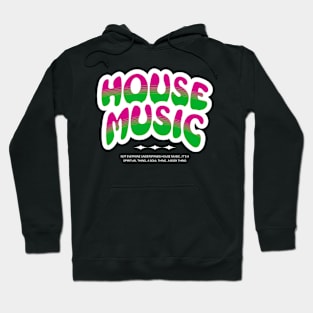 HOUSE MUSIC  - Bubble Outline two tone (white/pink/lime) Hoodie